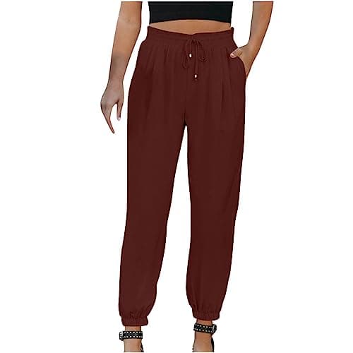 Yxzogd Women's 2025 High-Waisted Elastic Harem Pants with Pockets