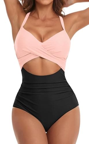 Women's Tummy Control One Piece Swimsuit with Cutout Detail