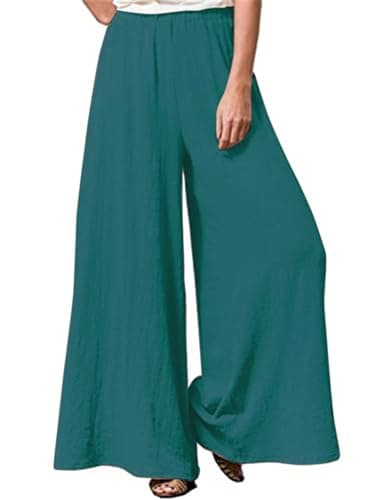 Hisanny Plus Size Wide Leg Linen Pants with Pockets L 5XL