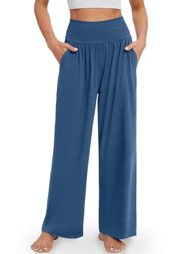Gracyoga Wide Leg High Waisted Flowy Yoga Pants for Women
