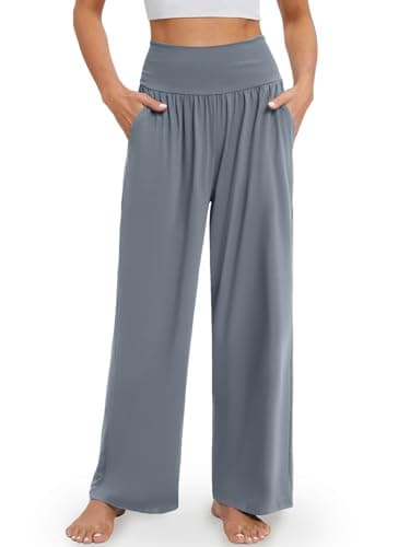 Gracyoga Wide Leg High Waisted Flowy Yoga Pants for Women
