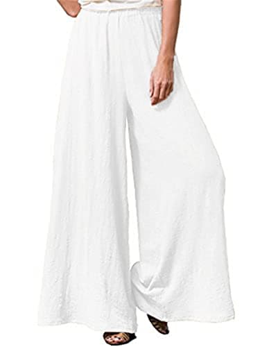 Hisanny Plus Size Wide Leg Linen Pants with Pockets L 5XL