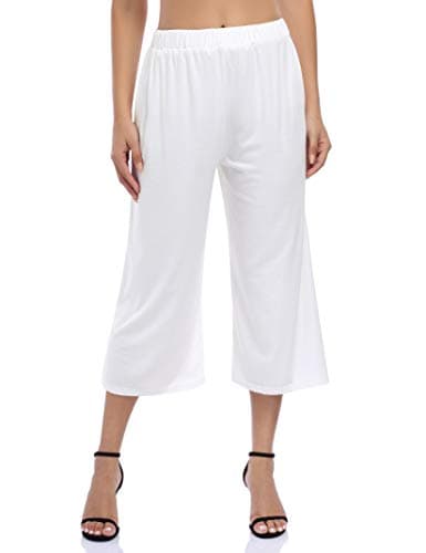 GlorySunshine Women's Elastic Waist Palazzo Pants with Pockets