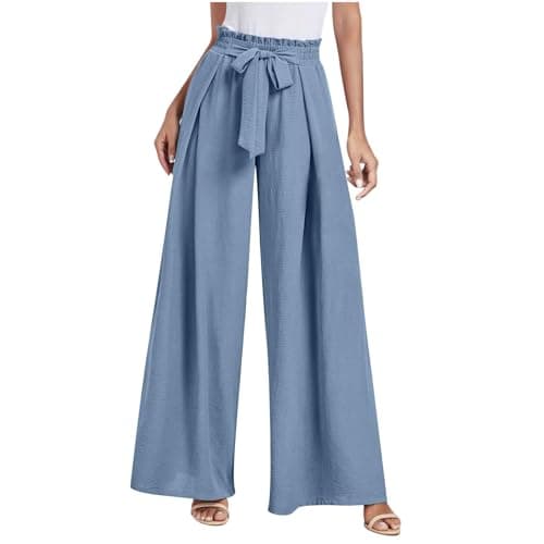 Yxzogd Wide Leg Tie Bow Palazzo Pants for Women Summer Casual Dressy