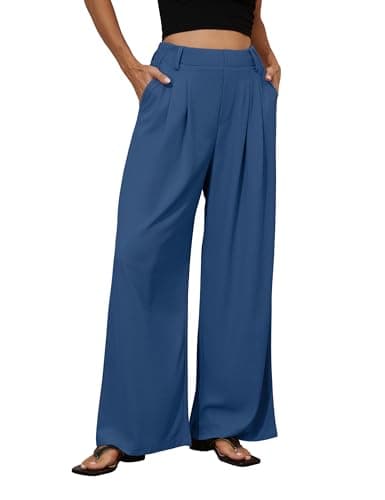 Kayamiya Women's High Waisted Wide Leg Waffle Pants