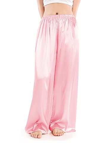 Wantschun Women's Wide Leg Satin Silk Pajama Pants