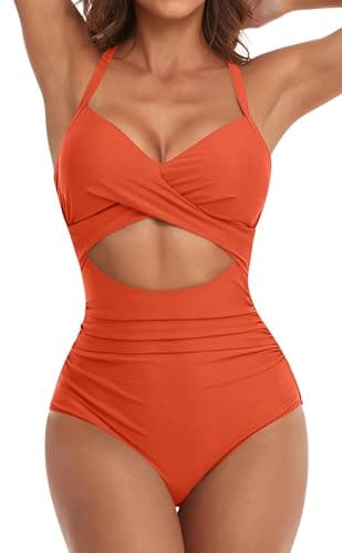 Women's Tummy Control One Piece Swimsuit with Cutout Detail