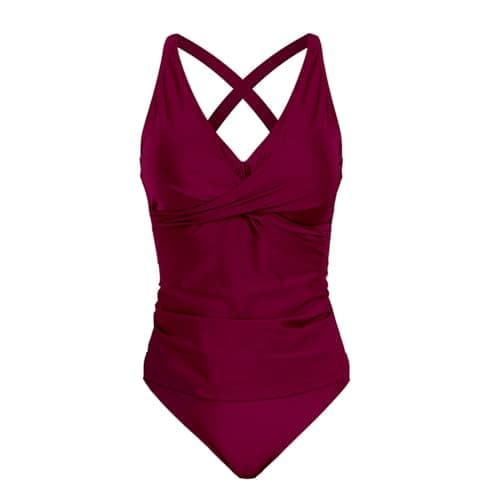 LCMTWX Tummy Control Solid Color Swimsuit for Women