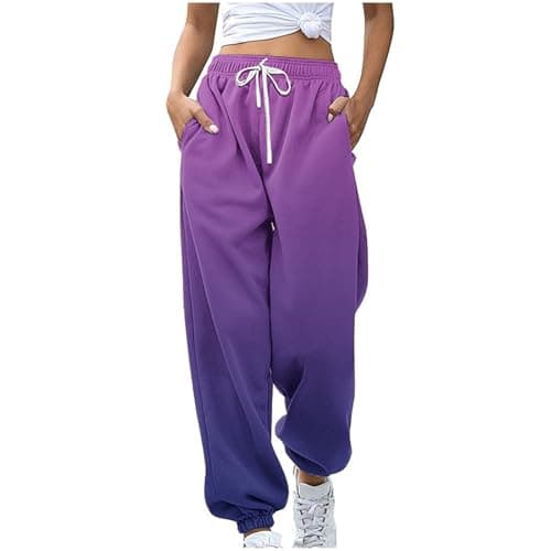 SMIDOW Womens Gradient Color Sweatpants High Waisted Lounge Trousers
