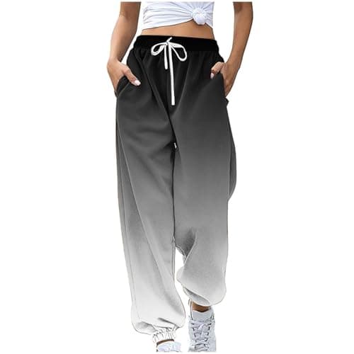 SMIDOW Women's Trendy Fall Gradient High-Waisted Jogger Pants