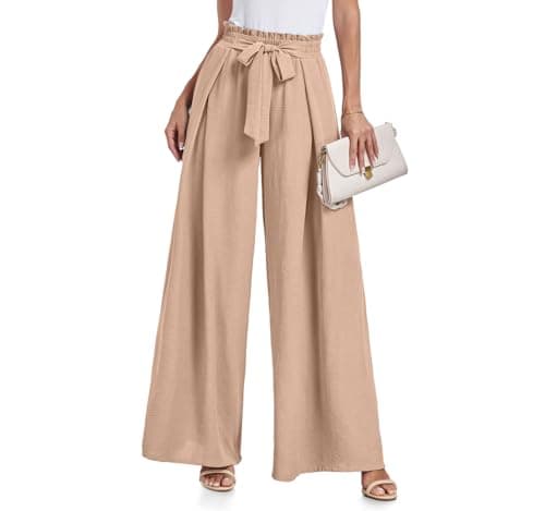 Lepunuo High Waisted Wide Leg Palazzo Pants for Women with Pockets