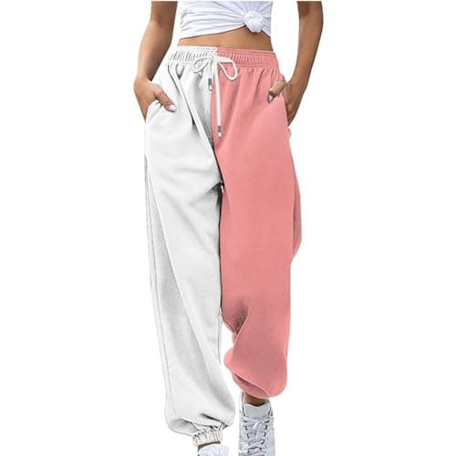 Y2K Aesthetic Women's High-Waisted Cinch Bottom Sweatpants with Pockets
