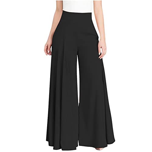 Elastic High Waist Women's Wide Leg Casual Pants