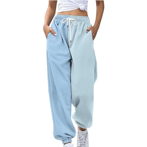 Y2K Aesthetic Women's High-Waisted Cinch Bottom Sweatpants with Pockets