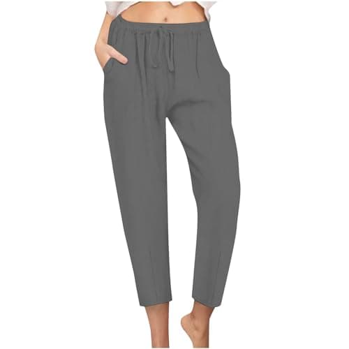 High Waisted Drawstring Tapered Palazzo Pants for Women