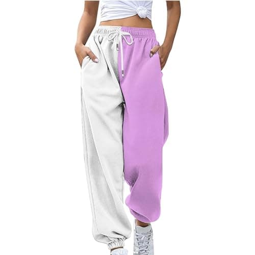 Y2K Aesthetic Women's High-Waisted Cinch Bottom Sweatpants with Pockets