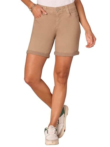 Democracy Women's Petite 6" Cuffed Denim Shorts