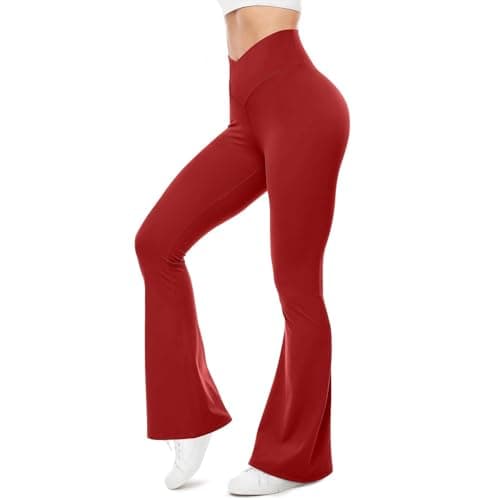 Women's High Waist Flare Yoga Pants with Pockets & Tummy Control