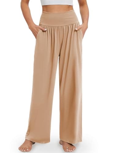 Gracyoga Wide Leg High Waisted Flowy Yoga Pants for Women