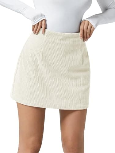 Wenrine Women's High Waist Corduroy Mini Skirt