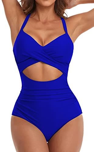Women's Tummy Control One Piece Swimsuit with Cutout Detail