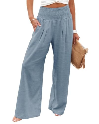 Women's Summer Mix Cotton Linen Palazzo Pants