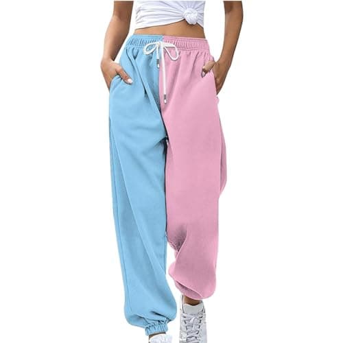 Y2K Aesthetic Women's High-Waisted Cinch Bottom Sweatpants with Pockets