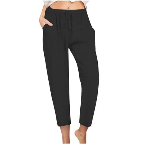High Waisted Drawstring Tapered Palazzo Pants for Women