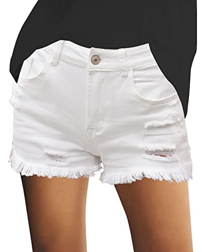 Utyful Women's Casual Summer Ripped Denim Jean Shorts