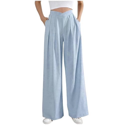 Yxzogd Women's Summer High Waisted Pleated Palazzo Pants