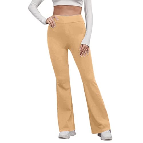 Women's High Waist Flare Yoga Pants with Pockets & Tummy Control