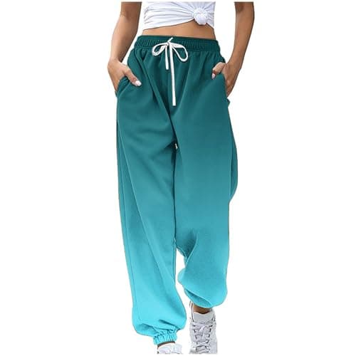 SMIDOW Women's Trendy Fall Gradient High-Waisted Jogger Pants