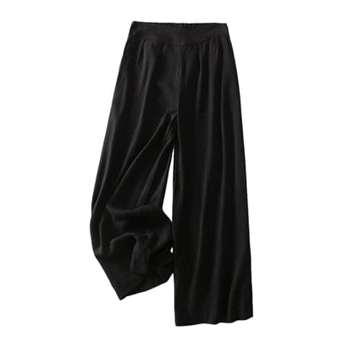 Yxzogd Women's High-Waisted Elastic Wide Leg Jogger Pants Summer Linen Yoga Lounge
