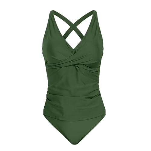 LCMTWX Tummy Control Solid Color Swimsuit for Women