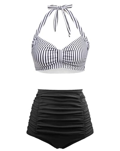 Women's High Waisted Bikini Set with Tummy Control