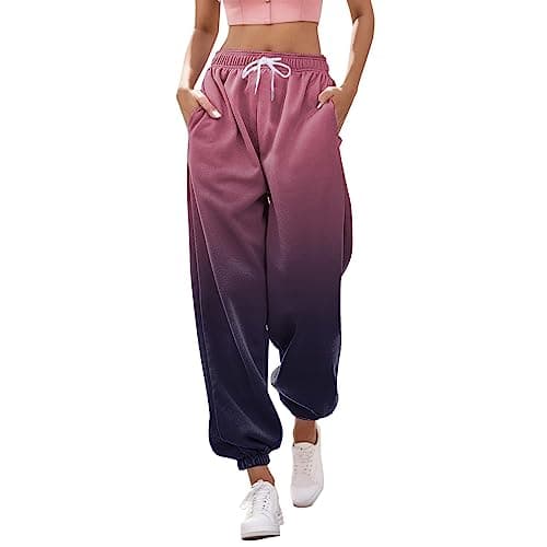 Y2K Aesthetic Women's High-Waisted Cinch Bottom Sweatpants with Pockets