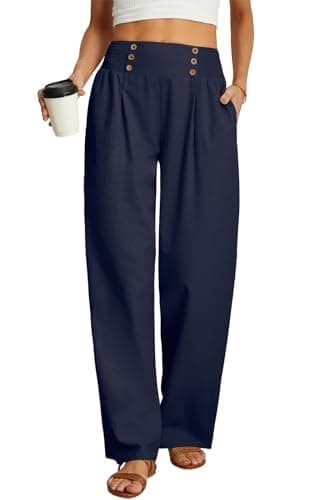 Women's Summer Mix Cotton Linen Palazzo Pants