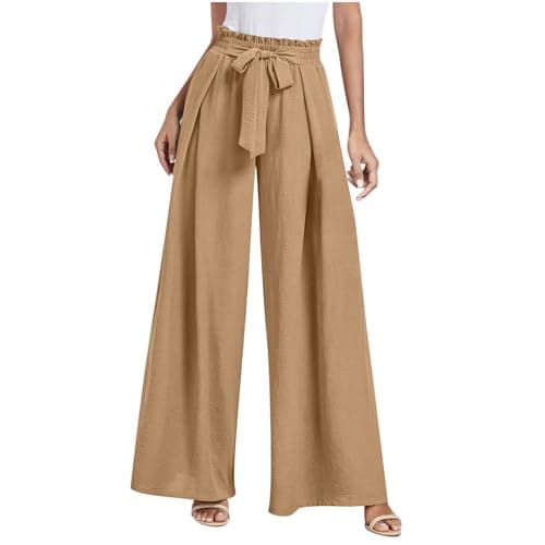 Yxzogd Wide Leg Tie Bow Palazzo Pants for Women Summer Casual Dressy