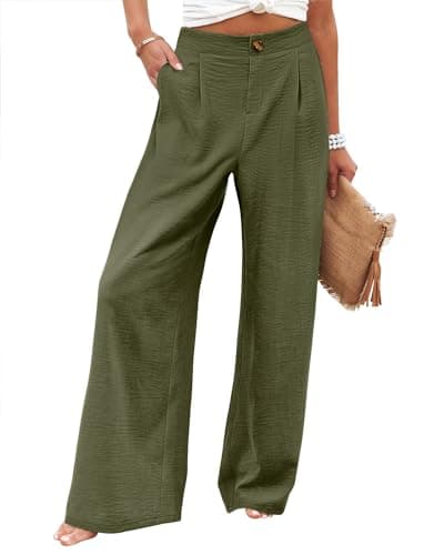 Women's High Waist Wide Leg Business Trousers