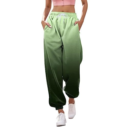 Y2K Aesthetic Women's High-Waisted Cinch Bottom Sweatpants with Pockets
