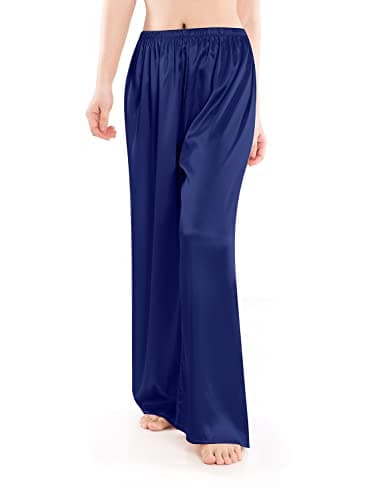 Wantschun Women's Wide Leg Satin Silk Pajama Pants