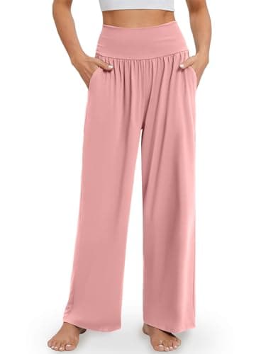 Gracyoga Wide Leg High Waisted Flowy Yoga Pants for Women