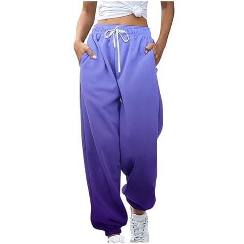 SMIDOW Womens Gradient Color Sweatpants High Waisted Lounge Trousers