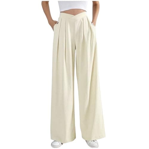 Yxzogd Women's Summer High Waisted Pleated Palazzo Pants