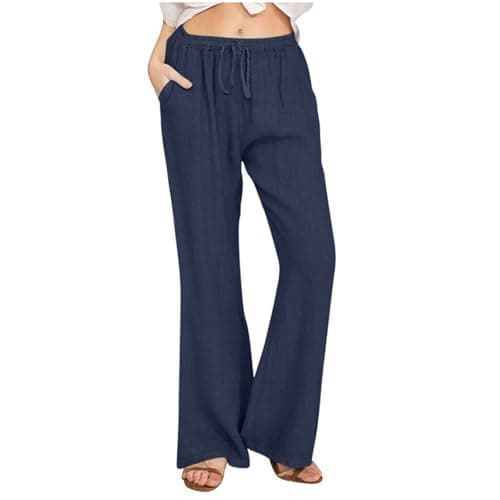 Yxzogd Women's High-Waisted Loose Palazzo Pants with Pockets
