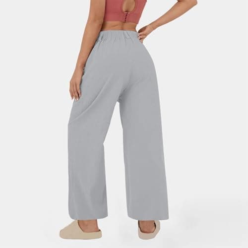 Yxzogd Women's High-Waisted Wide Leg Cotton Pants for Summer Beach Wear