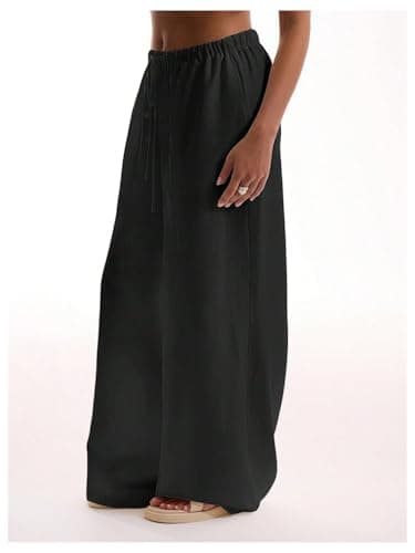 RoseSeek Women's Wide Leg Drawstring Beach Pants Cover Up Swimsuit