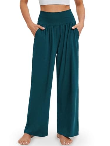 Gracyoga Wide Leg High Waisted Flowy Yoga Pants for Women