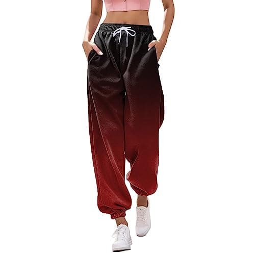 Y2K Aesthetic Women's High-Waisted Cinch Bottom Sweatpants with Pockets