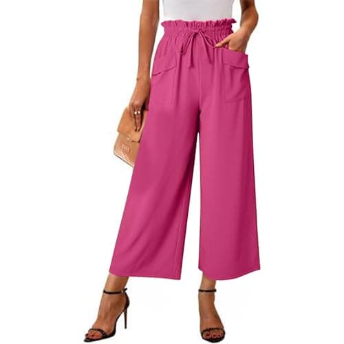 2024 Summer High-Waisted Wide Leg Linen Pant with Big Side Pockets